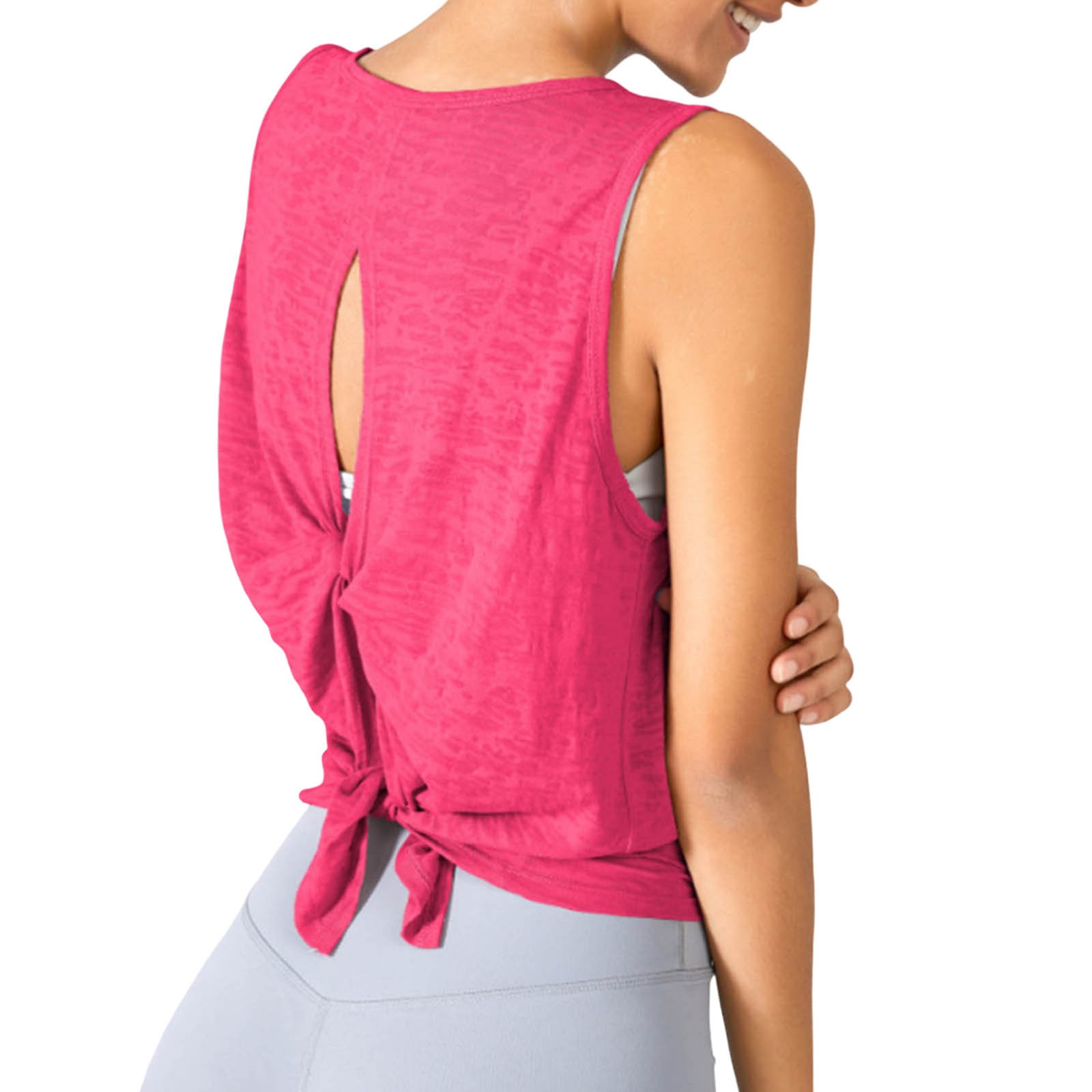 thumbnail image 4 of Camiseta de manga corta con cuello redondo para mujer - Poliéster transpirable - Para deportes, actividades de verano y otoño, 4 of 5